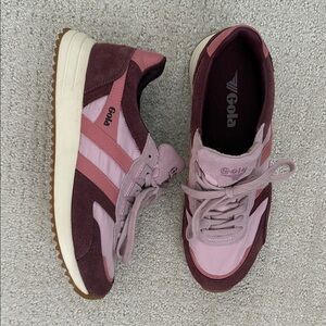 Gola Women's Burgundy and Pink Sneakers